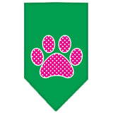 Pink Swiss Dot Paw Screen Print Bandana