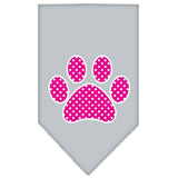 Pink Swiss Dot Paw Screen Print Bandana