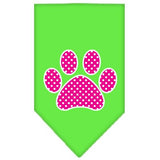 Pink Swiss Dot Paw Screen Print Bandana