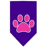 Pink Swiss Dot Paw Screen Print Bandana