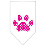 Pink Swiss Dot Paw Screen Print Bandana