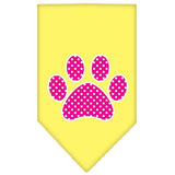 Pink Swiss Dot Paw Screen Print Bandana