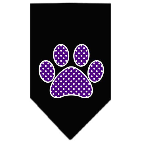 Purple Swiss Dot Paw Screen Print Bandana