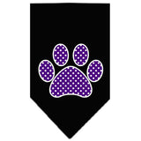 Purple Swiss Dot Paw Screen Print Bandana