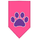 Purple Swiss Dot Paw Screen Print Bandana