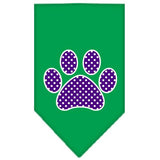 Purple Swiss Dot Paw Screen Print Bandana