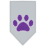 Purple Swiss Dot Paw Screen Print Bandana