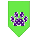 Purple Swiss Dot Paw Screen Print Bandana