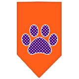 Purple Swiss Dot Paw Screen Print Bandana