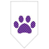 Purple Swiss Dot Paw Screen Print Bandana