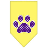 Purple Swiss Dot Paw Screen Print Bandana