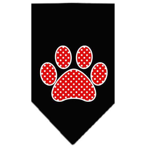 Red Swiss Dot Paw Screen Print Bandana