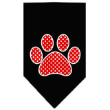 Red Swiss Dot Paw Screen Print Bandana