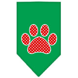 Red Swiss Dot Paw Screen Print Bandana