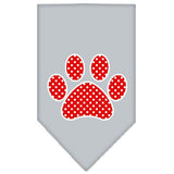 Red Swiss Dot Paw Screen Print Bandana