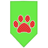 Red Swiss Dot Paw Screen Print Bandana