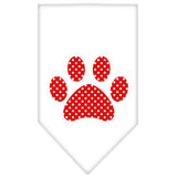 Red Swiss Dot Paw Screen Print Bandana