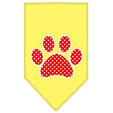 Red Swiss Dot Paw Screen Print Bandana