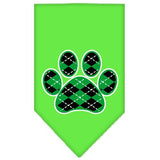 Argyle Paw Green Screen Print Bandana