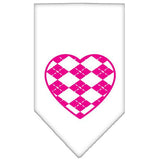 Argyle Paw Pink Screen Print Bandana