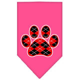 Argyle Paw Red Screen Print Bandana