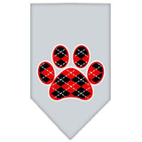 Argyle Paw Red Screen Print Bandana