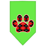 Argyle Paw Red Screen Print Bandana