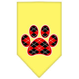 Argyle Paw Red Screen Print Bandana