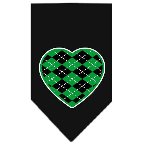 Argyle Heart Green Screen Print Bandana