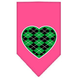 Argyle Heart Green Screen Print Bandana