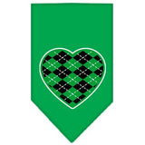 Argyle Heart Green Screen Print Bandana