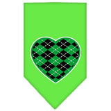 Argyle Heart Green Screen Print Bandana