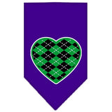 Argyle Heart Green Screen Print Bandana