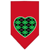 Argyle Heart Green Screen Print Bandana