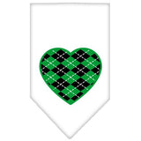 Argyle Heart Green Screen Print Bandana