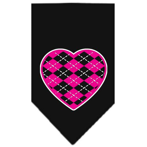 Argyle Heart Pink Screen Print Bandana