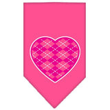 Argyle Heart Pink Screen Print Bandana