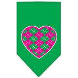 Argyle Heart Pink Screen Print Bandana