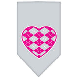 Argyle Heart Pink Screen Print Bandana