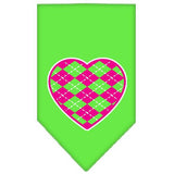 Argyle Heart Pink Screen Print Bandana