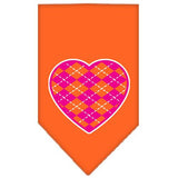 Argyle Heart Pink Screen Print Bandana