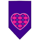 Argyle Heart Pink Screen Print Bandana