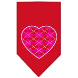 Argyle Heart Pink Screen Print Bandana