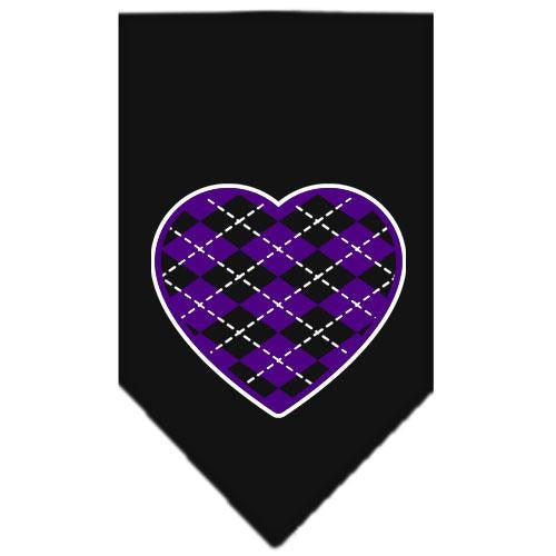 Argyle Heart Purple Screen Print Bandana