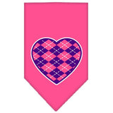 Argyle Heart Purple Screen Print Bandana