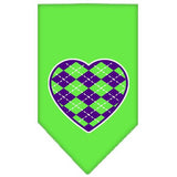 Argyle Heart Purple Screen Print Bandana