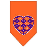 Argyle Heart Purple Screen Print Bandana