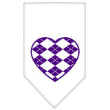 Argyle Heart Purple Screen Print Bandana