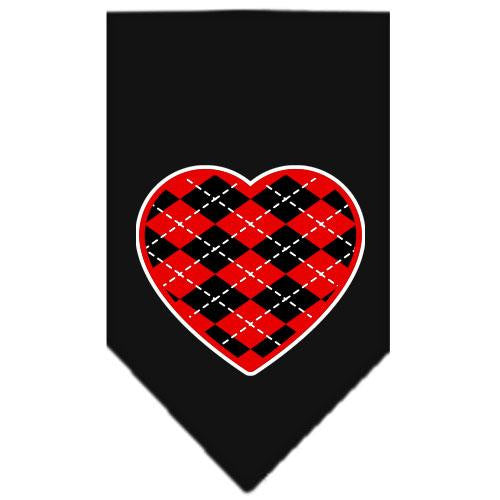 Argyle Heart Red Screen Print Bandana