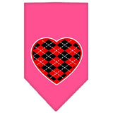 Argyle Heart Red Screen Print Bandana